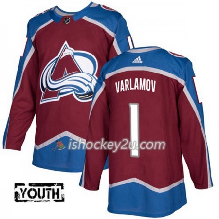 Børn NHL Colorado Avalanche Trøje Semyon Varlamov 1 Adidas 2017-2018 Vinrød Authentic